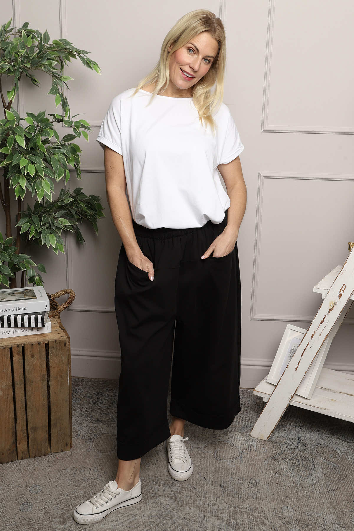 Jaye Pocket Cotton Trousers Navy