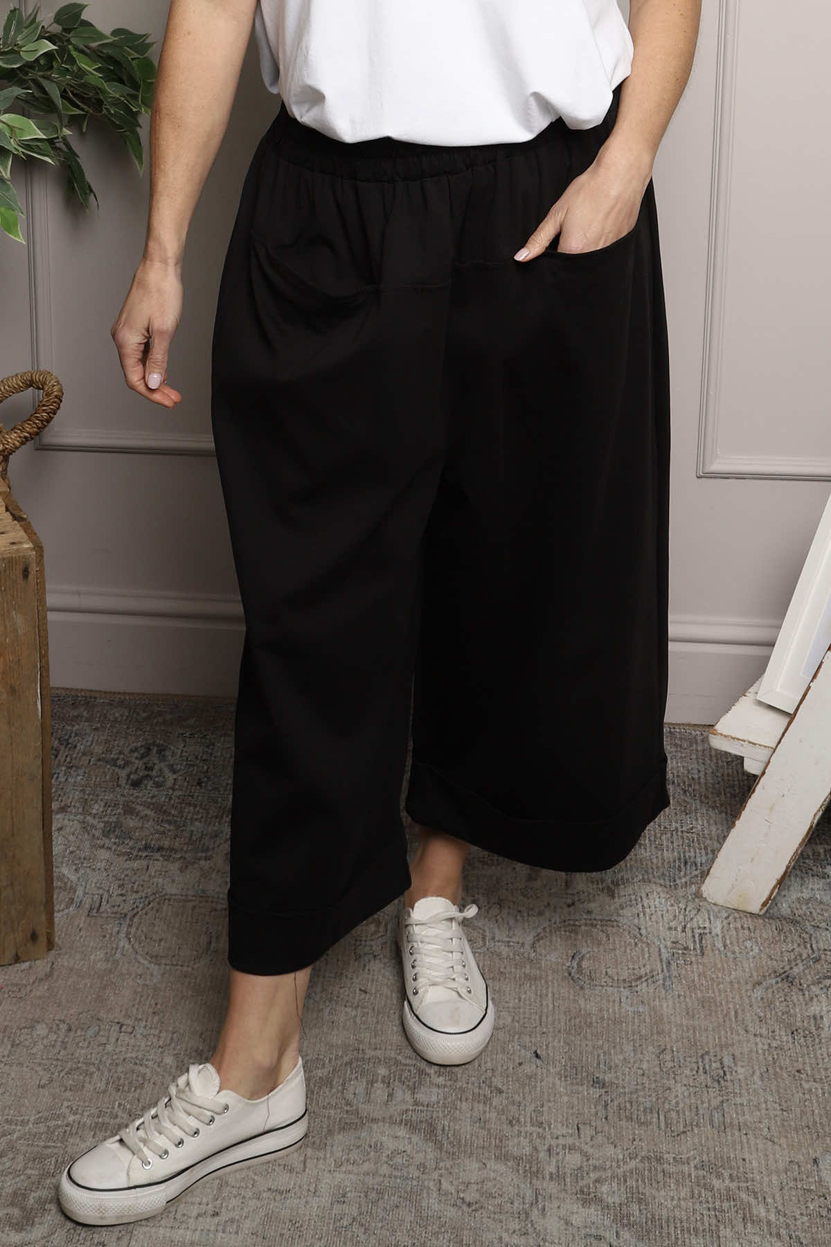 Jaye Pocket Cotton Trousers Navy