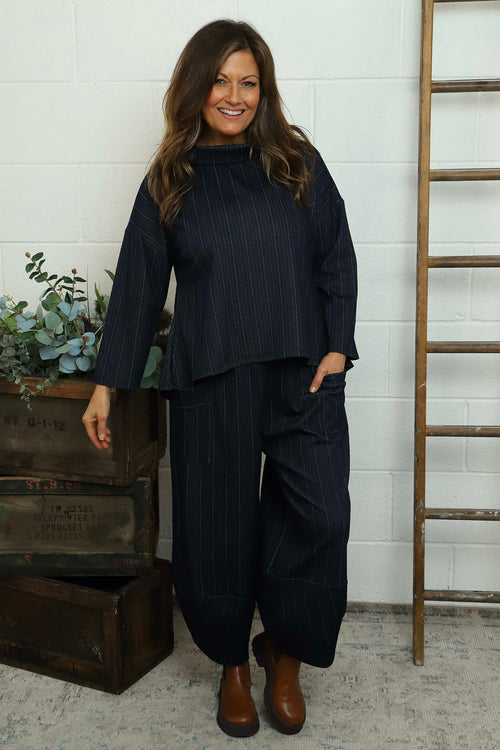 Siobhan Cowl Neck Top Navy - Image 5