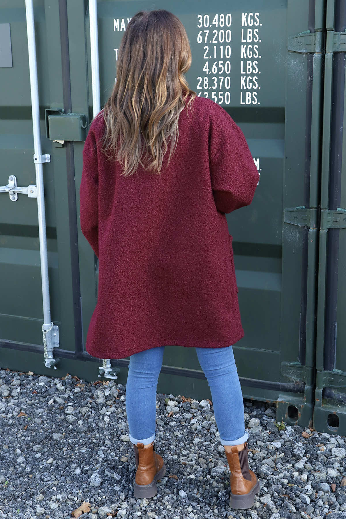 Brynne Boucle Jacket Wine