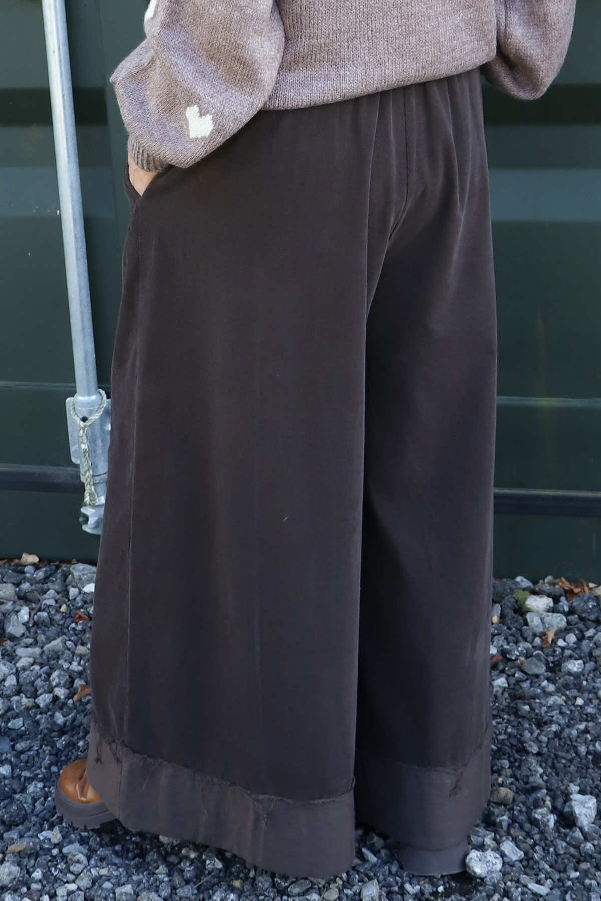 Odette Wide Leg Needlecord Trousers Cocoa