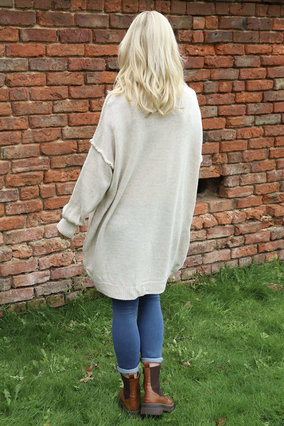 Bridie Polo Neck Knitted Tunic Stone