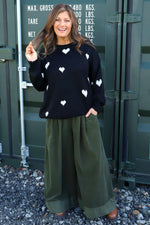 Odette Wide Leg Needlecord Trousers Khaki Khaki - Odette Wide Leg Needlecord Trousers Khaki