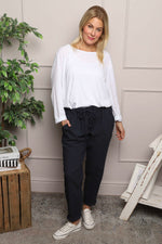 Joetta Trousers Navy Navy - Joetta Trousers Navy