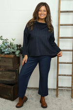 Siobhan Cowl Neck Top Navy Navy - Siobhan Cowl Neck Top Navy