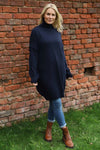 Bridie Polo Neck Knitted Tunic Navy