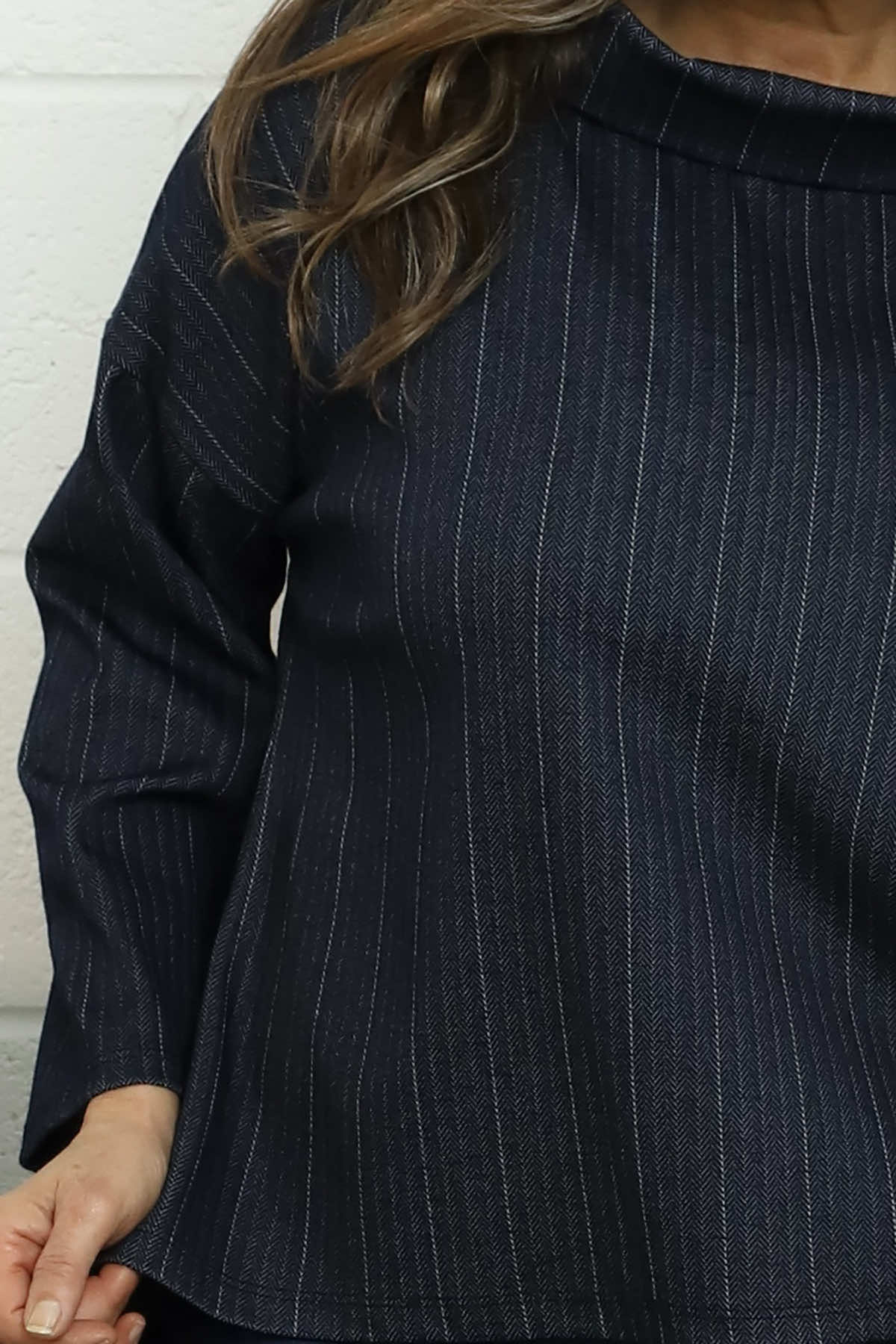 Siobhan Cowl Neck Top Navy