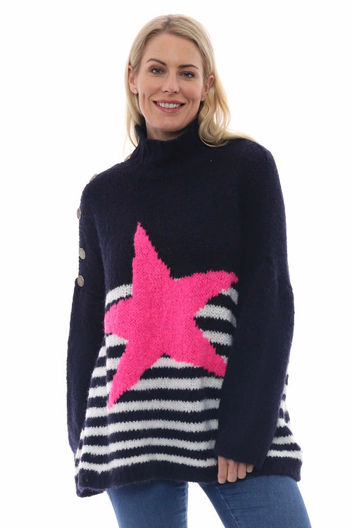 Agata Star Knitted Jumper Navy