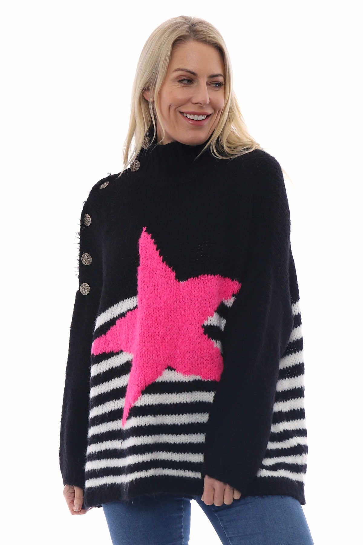 Agata Star Knitted Jumper Black