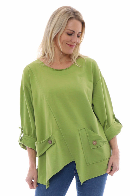 Sanda Jersey Cotton Sweatshirt Lime