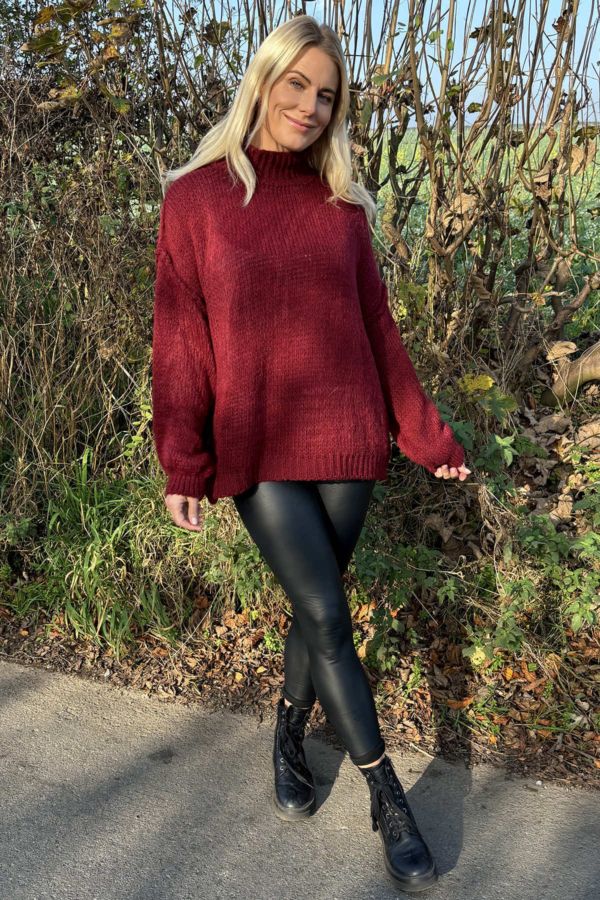 Alessia Knitted Jumper Wine