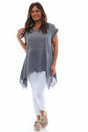 Bransbury Washed Cotton Top Mid Grey