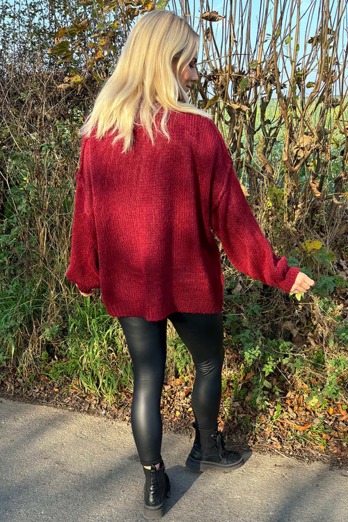Alessia Knitted Jumper Wine - Image 4