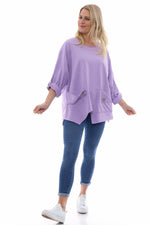 Sanda Jersey Cotton Sweatshirt Lilac Lilac - Sanda Jersey Cotton Sweatshirt Lilac