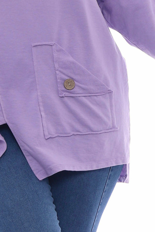 Sanda Jersey Cotton Sweatshirt Lilac - Image 3