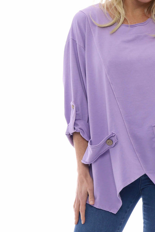 Sanda Jersey Cotton Sweatshirt Lilac - Image 4