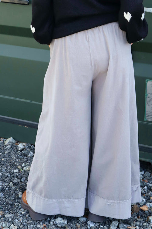 Odette Wide Leg Needlecord Trousers Mocha - Image 4