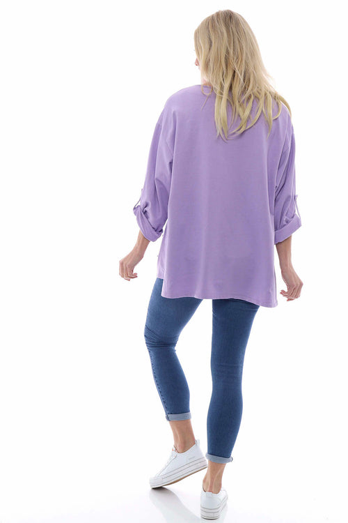 Sanda Jersey Cotton Sweatshirt Lilac - Image 6