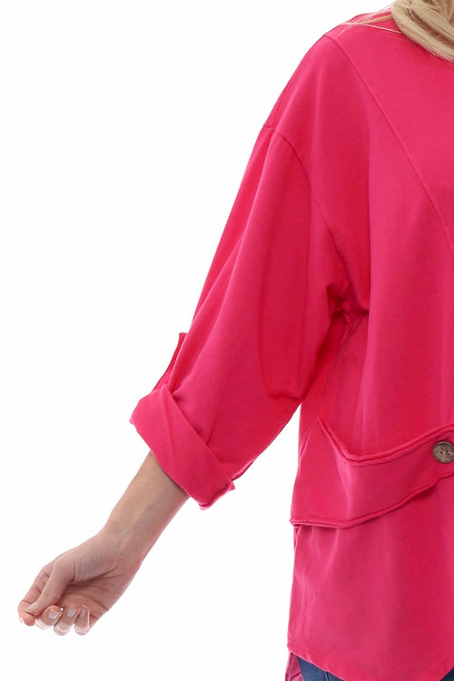 Sanda Jersey Cotton Sweatshirt Hot Pink - Image 3