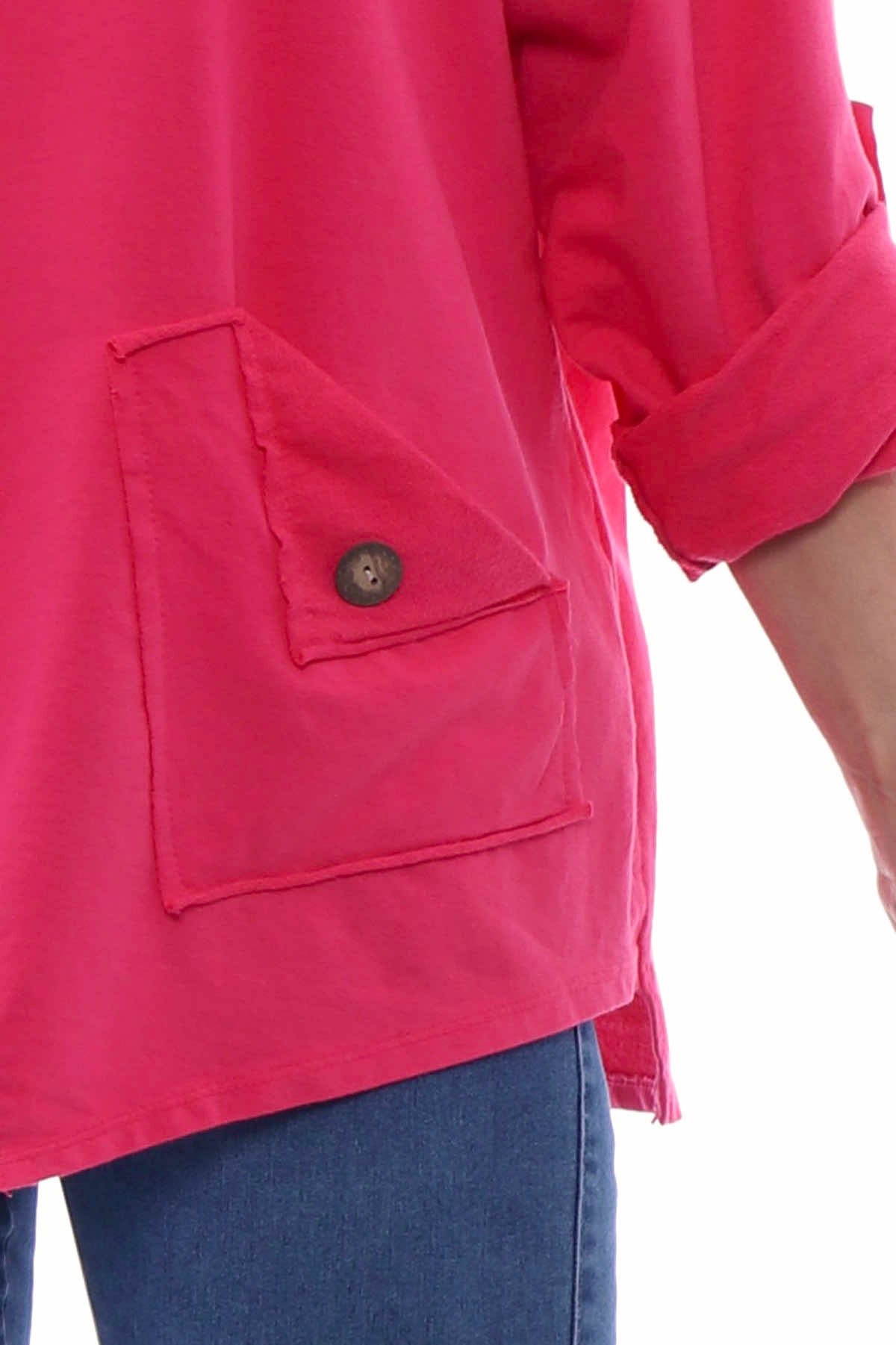 Sanda Jersey Cotton Sweatshirt Hot Pink