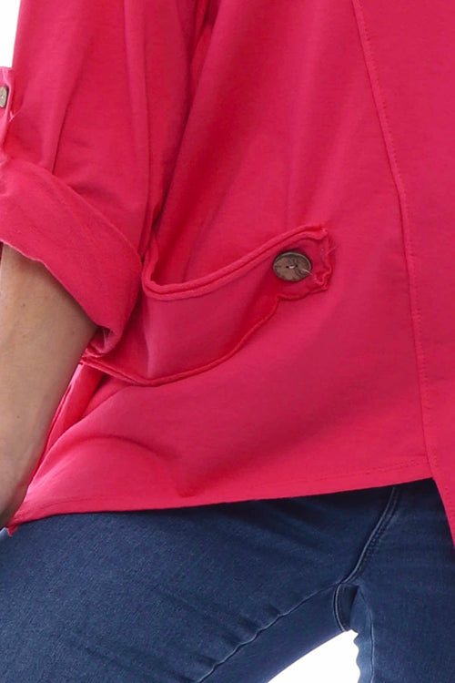 Sanda Jersey Cotton Sweatshirt Hot Pink - Image 5