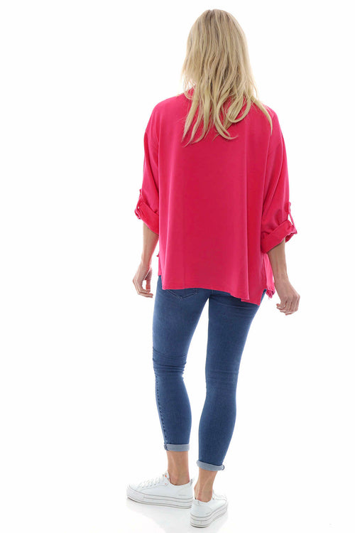 Sanda Jersey Cotton Sweatshirt Hot Pink - Image 6