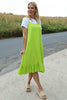 Rosaria Strap Crinkle Cotton Dress Lime