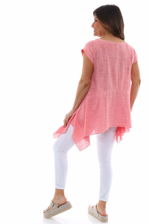 Bransbury Washed Cotton Top Coral - Image 6