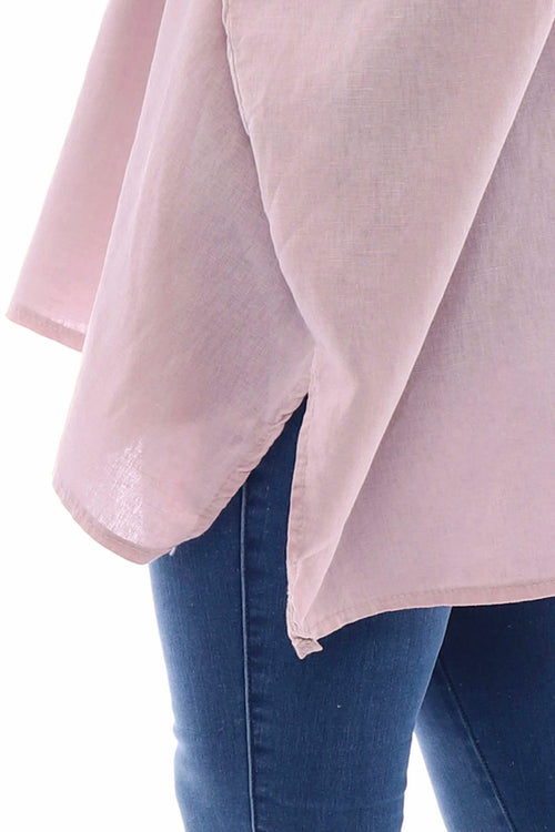 Thea Washed Linen Top Pink - Image 5