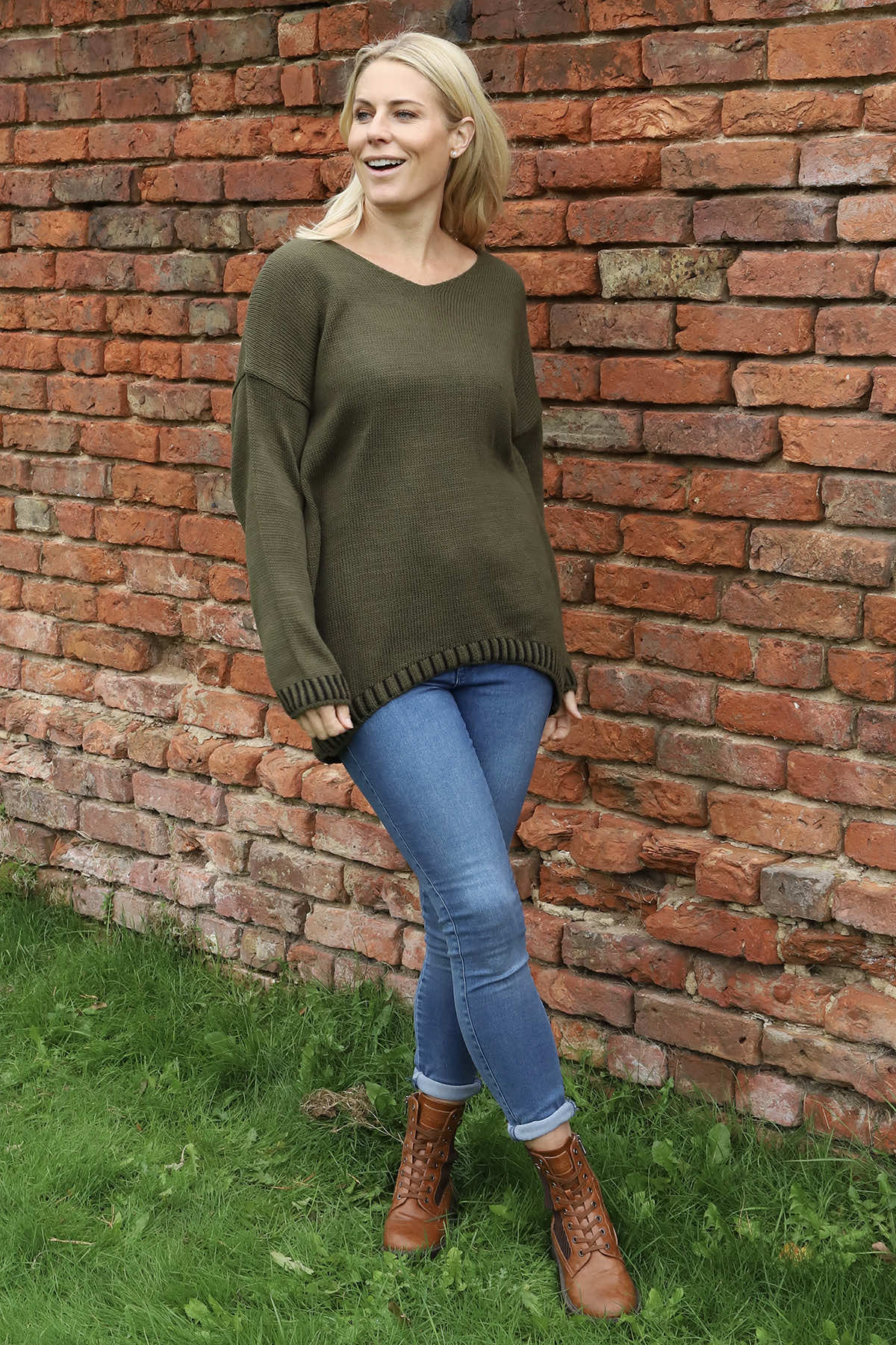 Harper Knitted Jumper Khaki