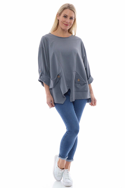 Sanda Jersey Cotton Sweatshirt Mid Grey - Image 1