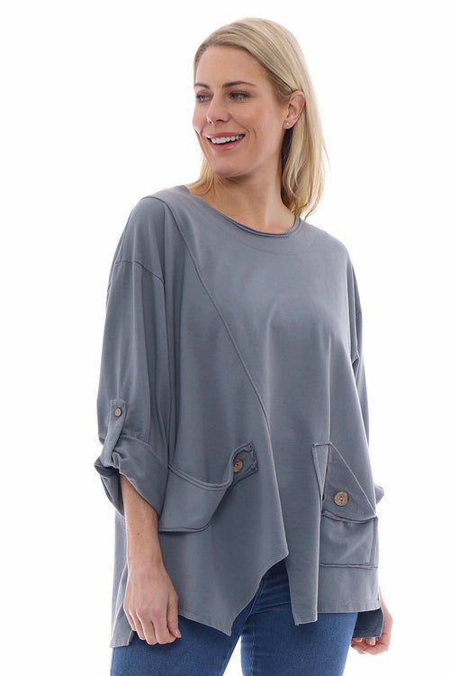 Sanda Jersey Cotton Sweatshirt Mid Grey - Image 2