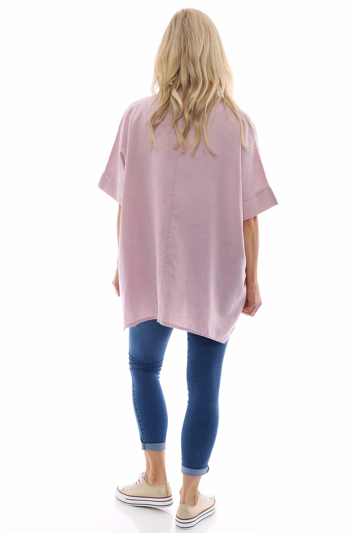 Georgia Washed Linen Top Pink