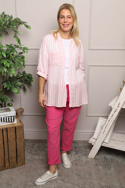 Jaynie Gingham Tie Front Shirt Pink - Image 7