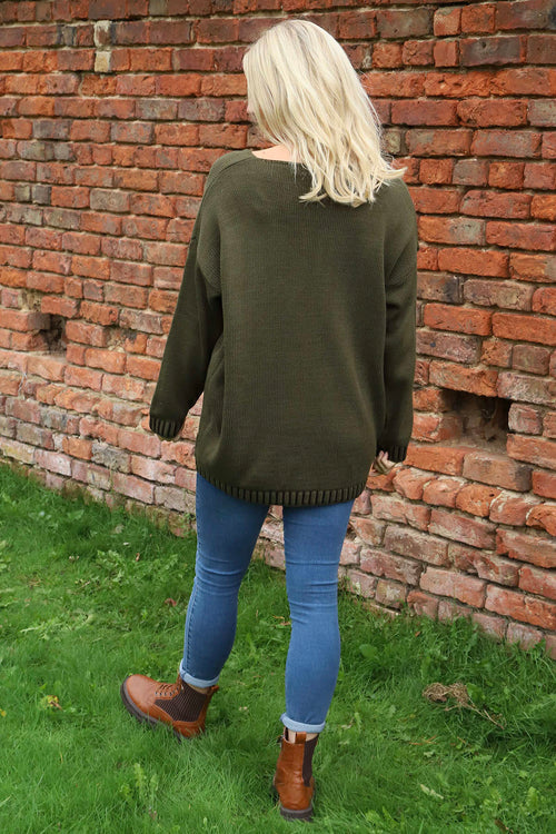 Harper Knitted Jumper Khaki - Image 4