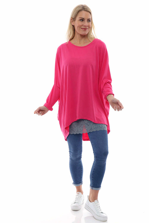Slouch Jersey Top Fuchsia
