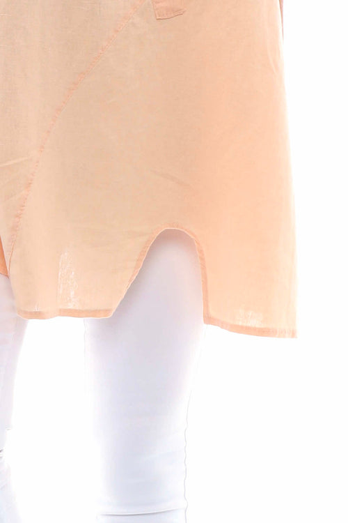 Emmalyn Washed Sleeveless Linen Top Coral - Image 3