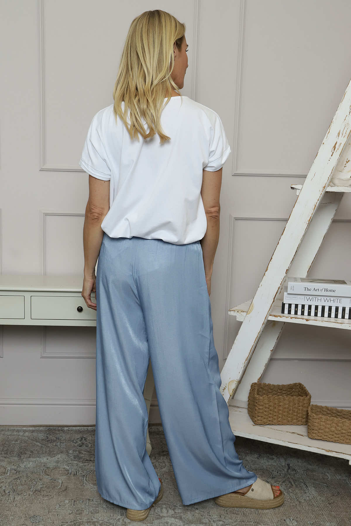 Fionne Wide Leg Trousers Light Denim