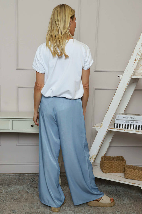 Fionne Wide Leg Trousers Light Denim - Image 4