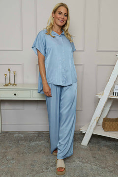 Fionne Wide Leg Trousers Light Denim