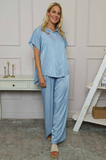 Fionne Wide Leg Trousers Light Denim Light Denim - Fionne Wide Leg Trousers Light Denim