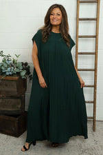 Renata Pleated Dress Bottle Green Bottle Green - Renata Pleated Dress Bottle Green