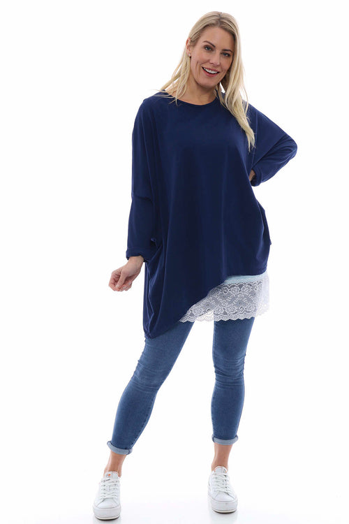 Slouch Jersey Top Navy - Image 1