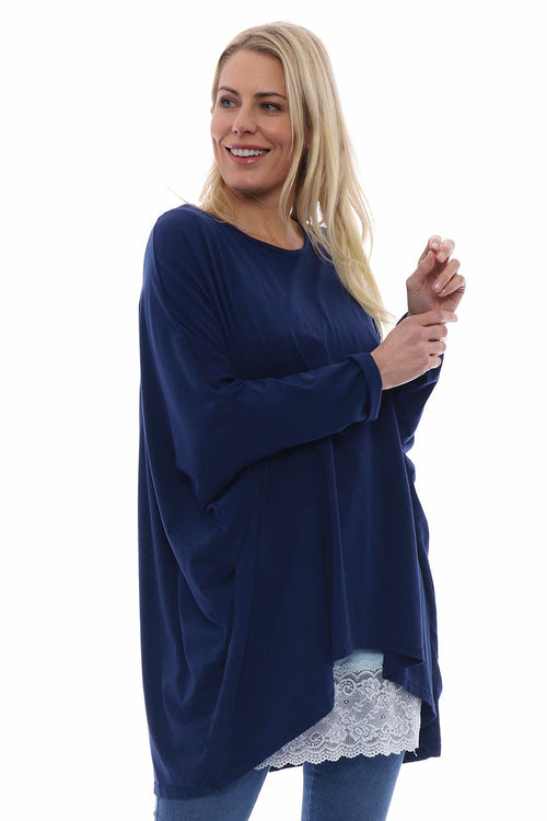 Slouch Jersey Top Navy - Image 3