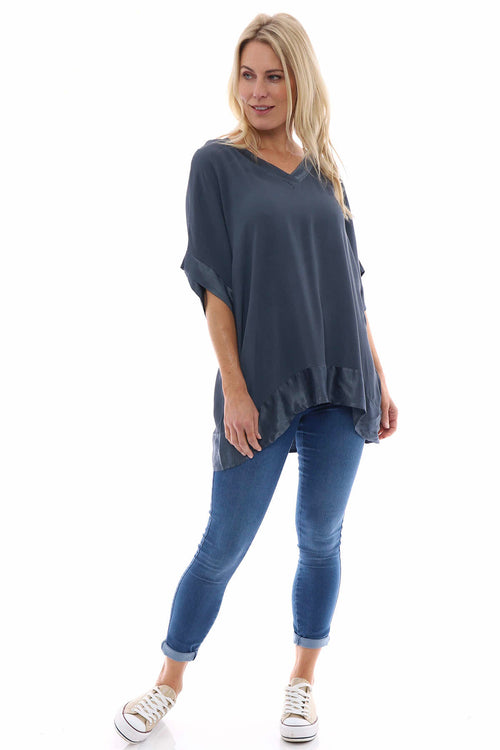 Sia V-Neck Top Charcoal - Image 1