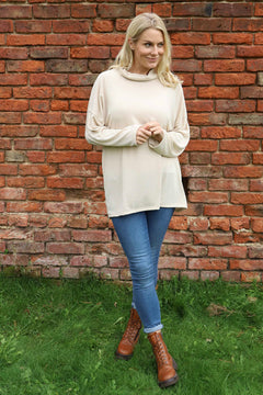 Tarka Cowl Neck Top Stone