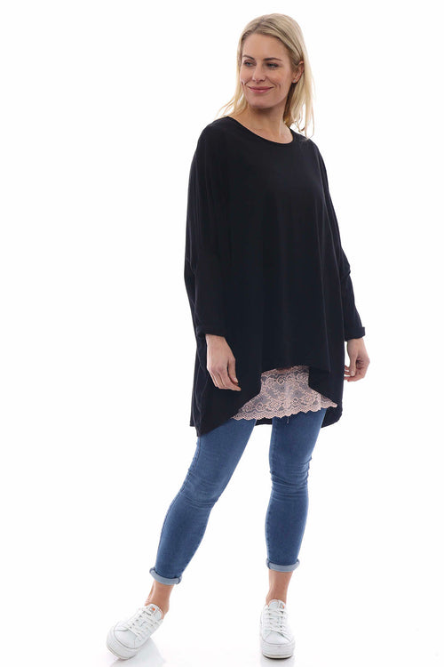 Slouch Jersey Top Black