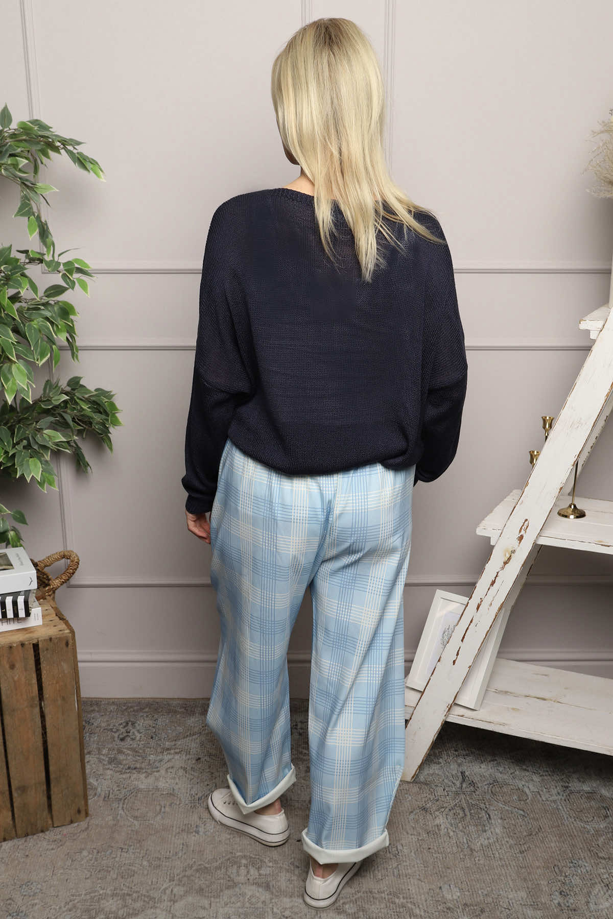 Kirri Check Trousers Light Blue