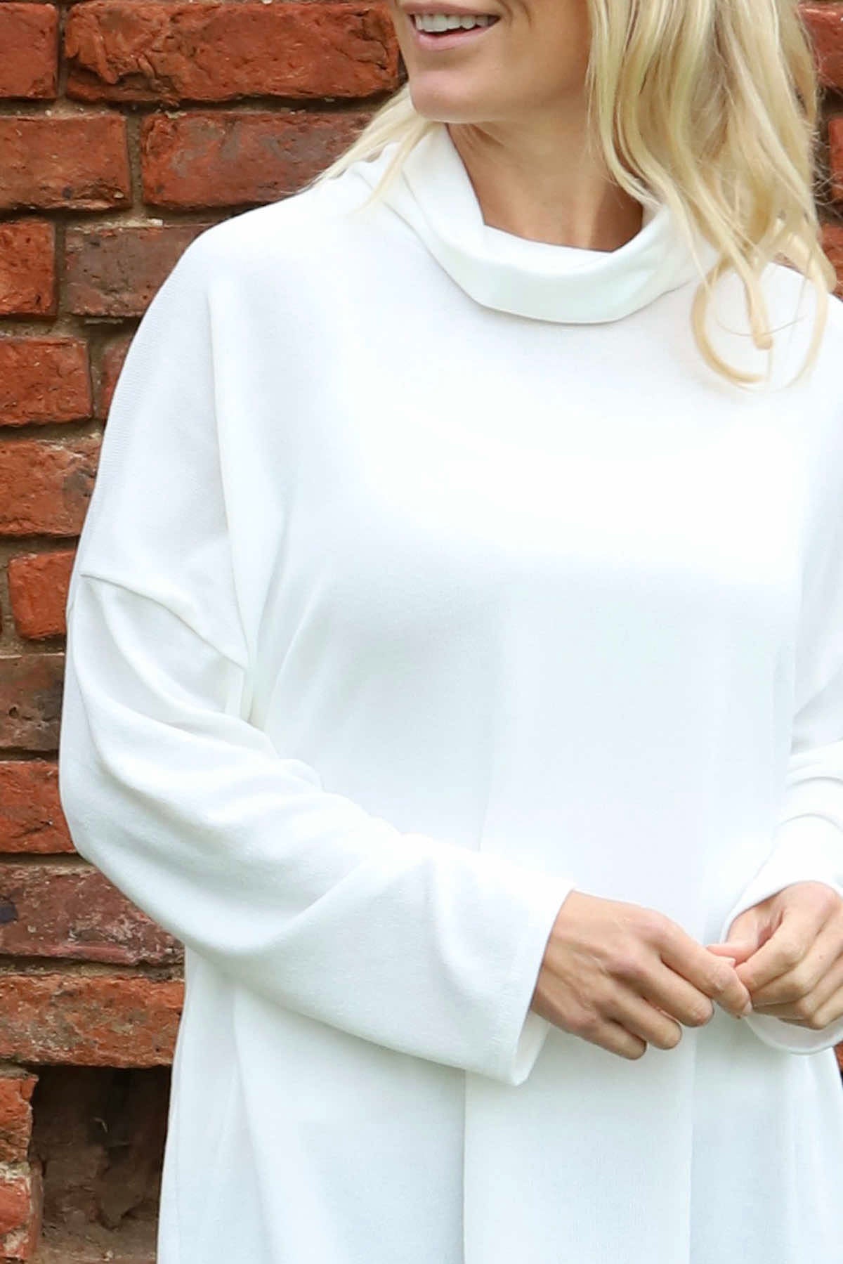 Tarka Cowl Neck Top White
