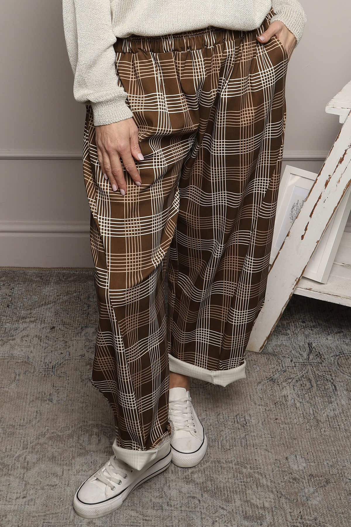 Kirri Check Trousers Cocoa